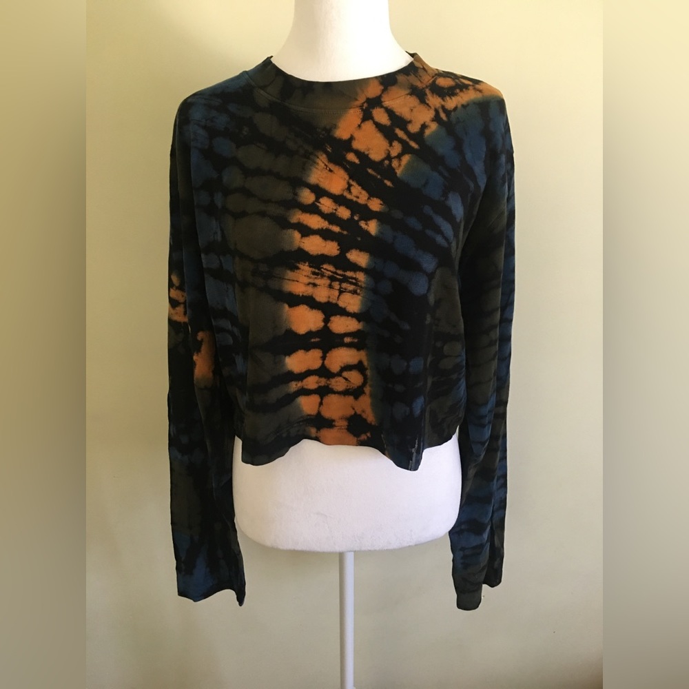 Cotton Citizen Size L Tie Dye Extra Long Sleeve Tee Top